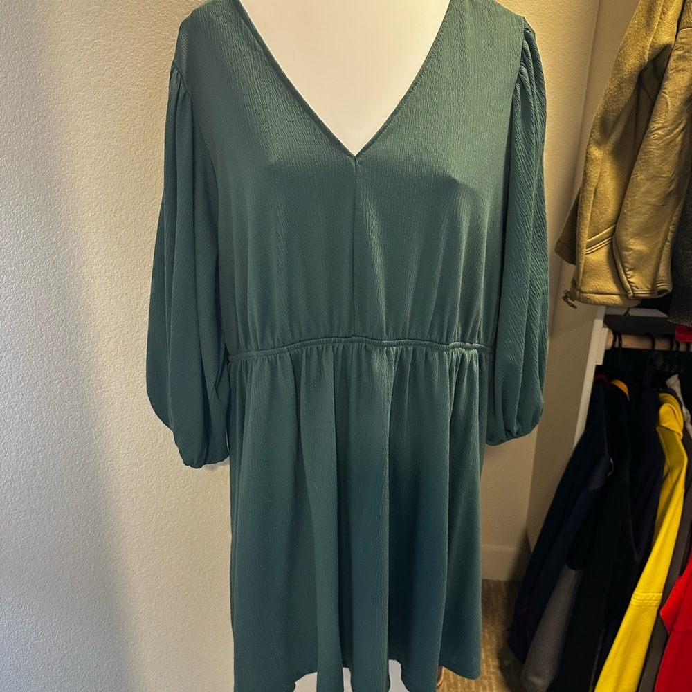 Ava & Viv Teal Long Sleeve Dress